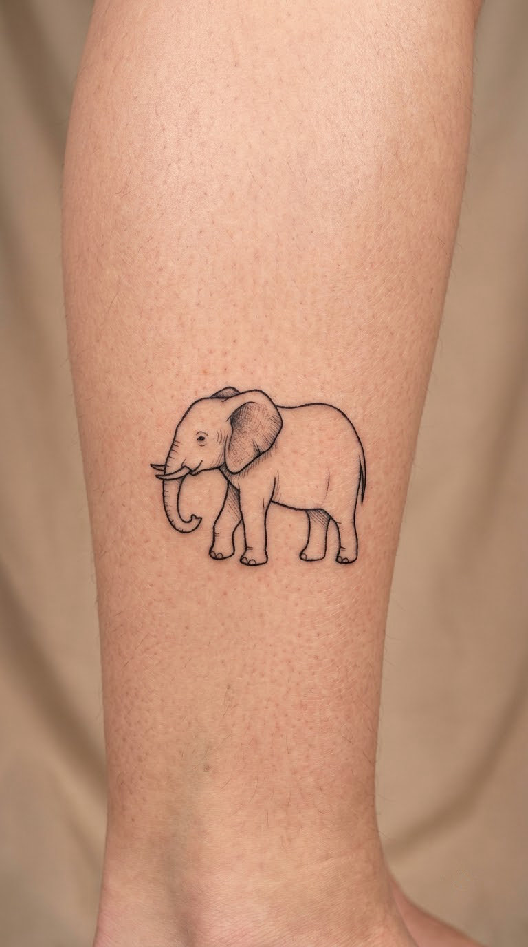 Sideways Elephant with Minimal Detail