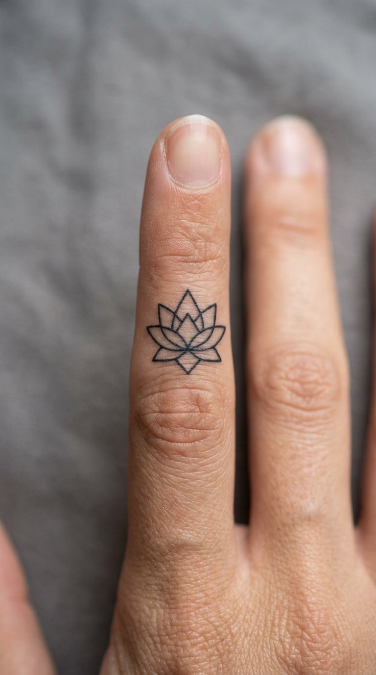 Geometric Lotus on the Finger or Back of the Hand