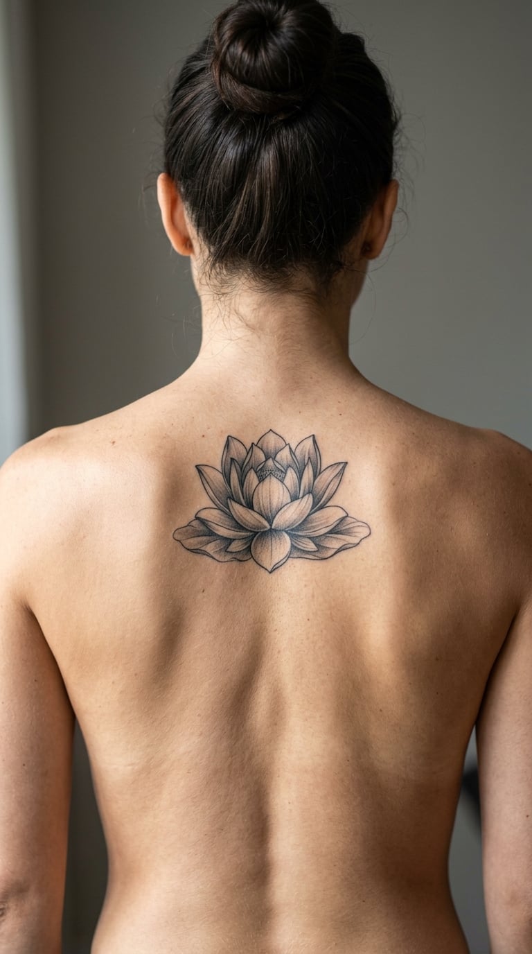 Half-Bloom Lotus Climbing the Spine