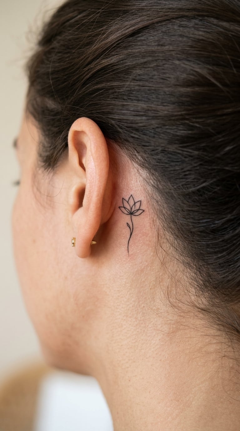 Micro Lotus Behind the Ear or on the Ankle