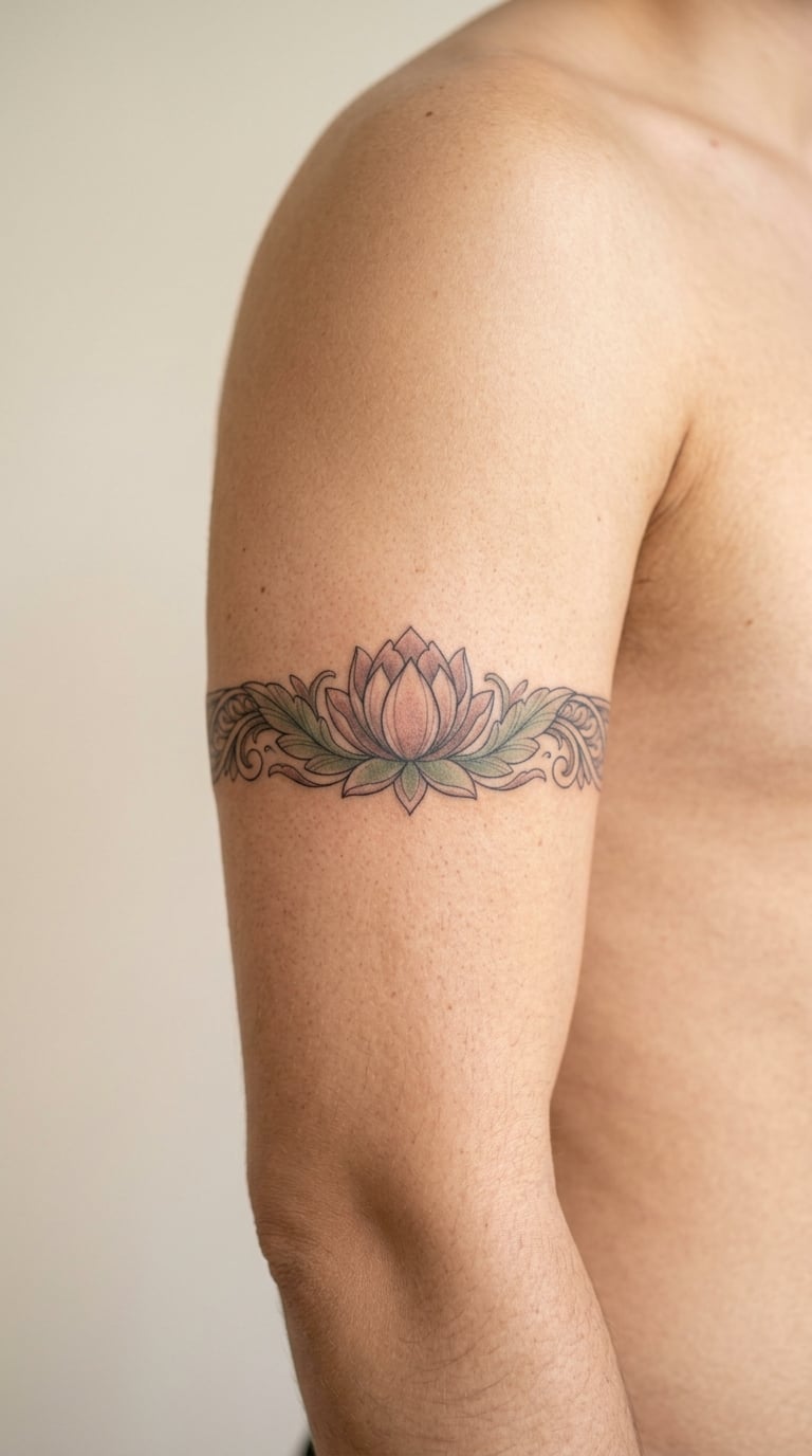 Closed Lotus Bud Circling the Upper Arm