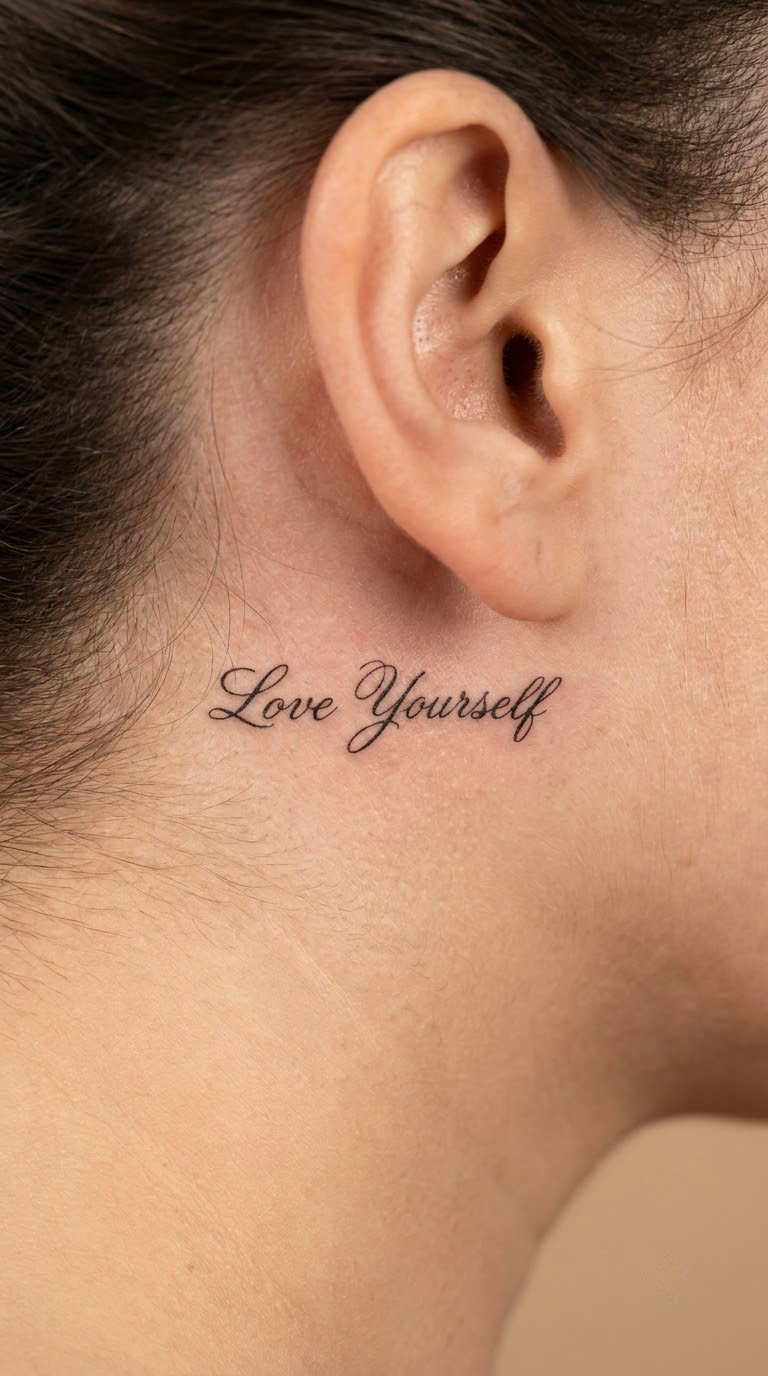Fine-Line "Love Yourself" Behind the Ear