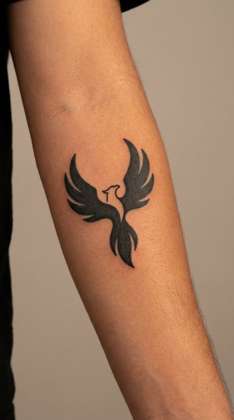 Phoenix Rising in Blackwork
