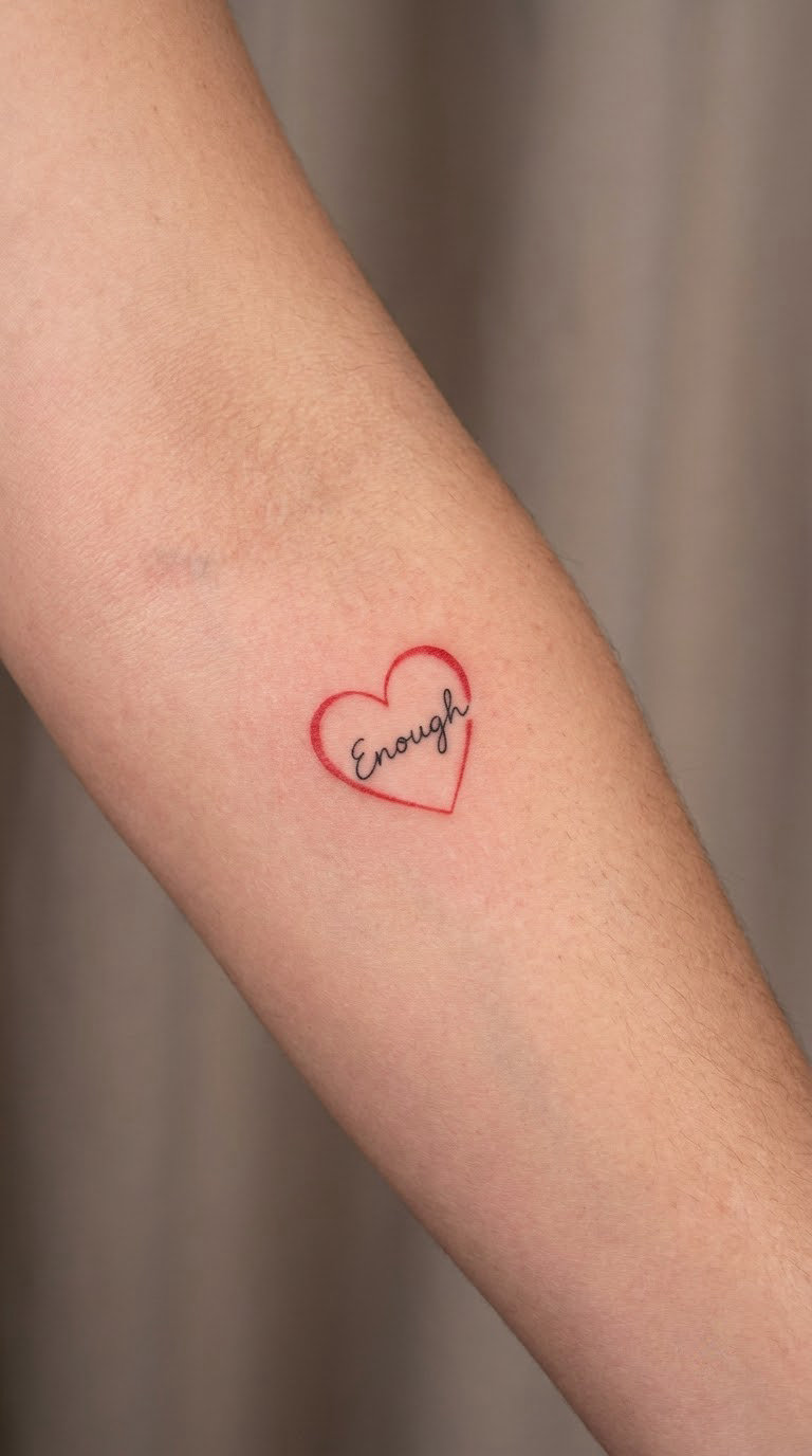 Red Heart with One Meaningful Word