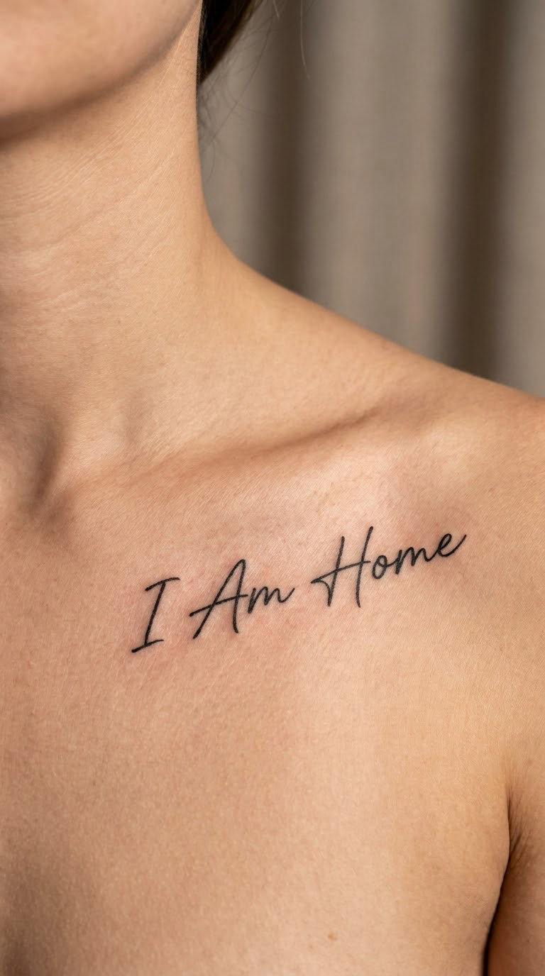 "I Am Home" in Elegant Script