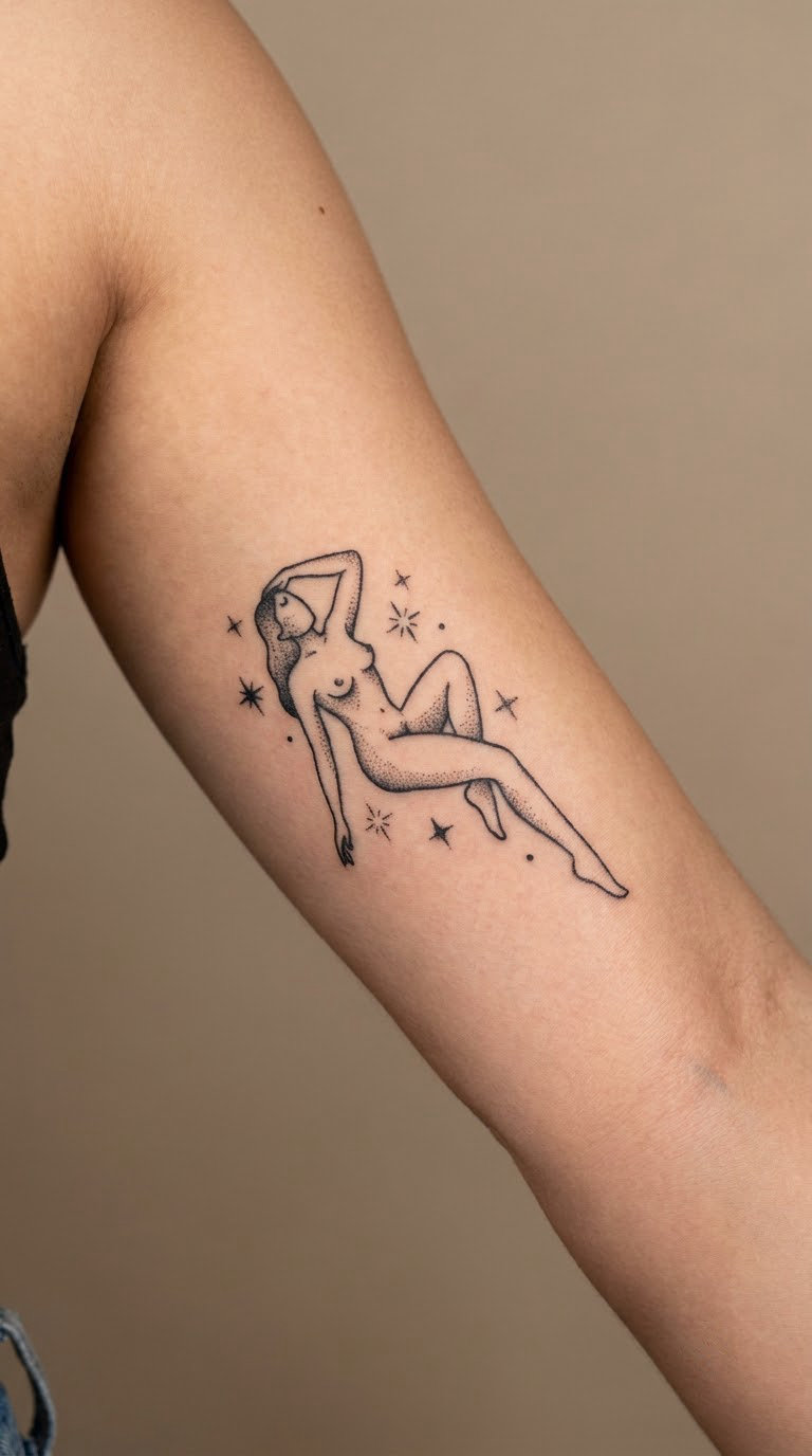Celestial Figure in Dotwork
