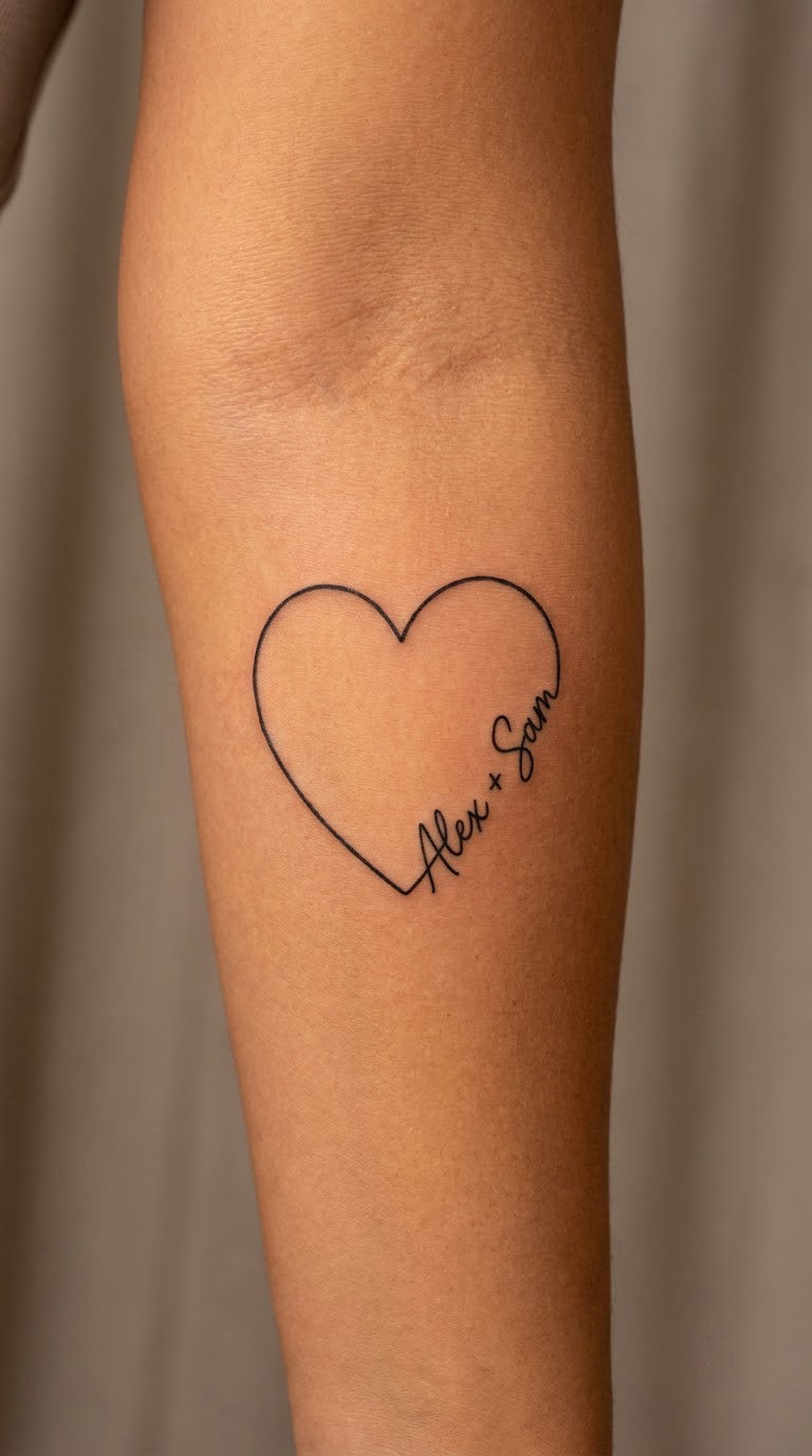 Two Names in a Matching Heart
