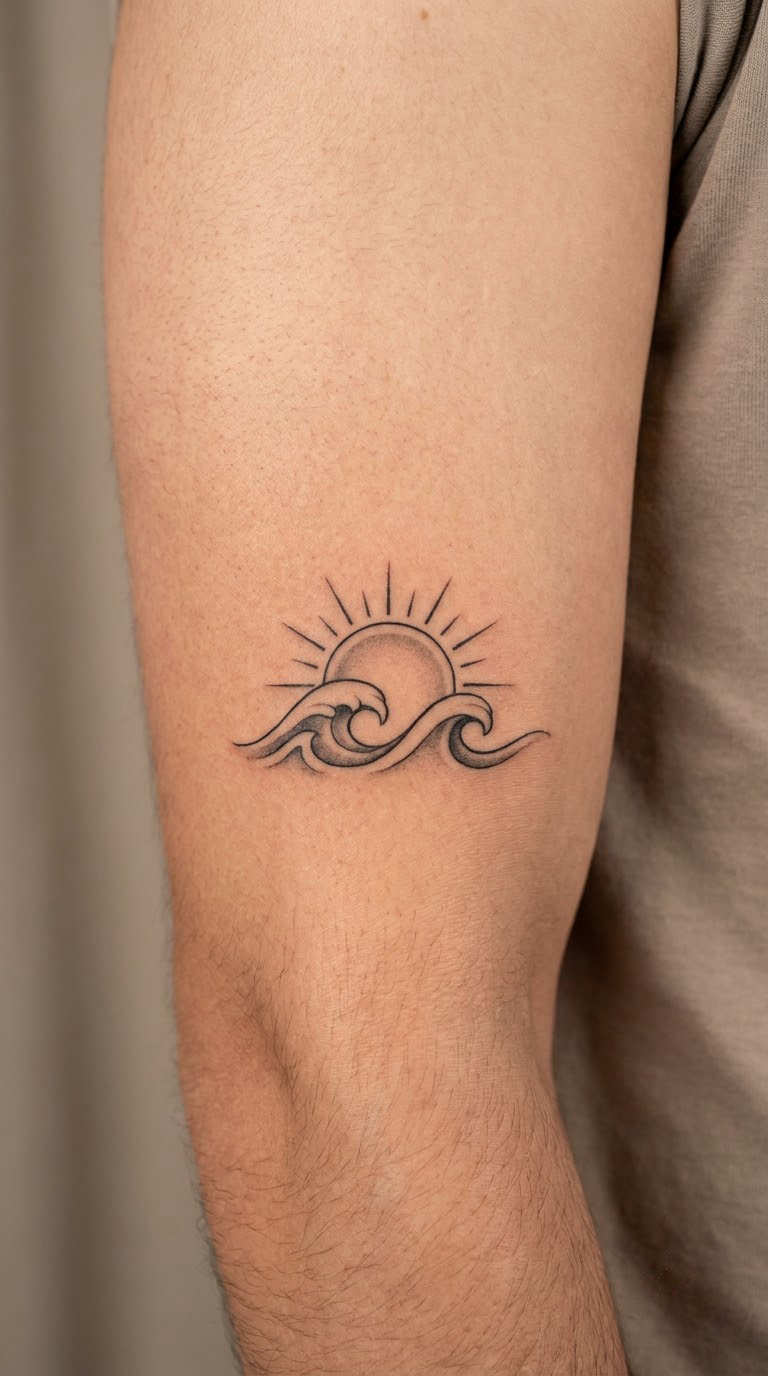 Sun and Sea Waves Self-Care Motif