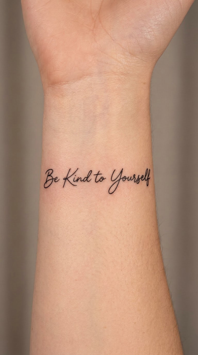 Handwritten "Be Kind to Yourself"