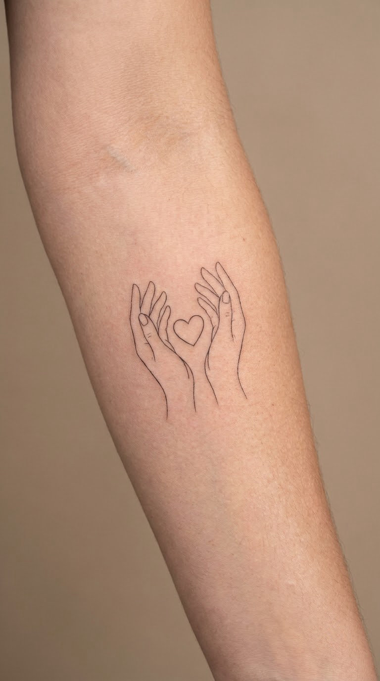 Open Hands Holding a Heart