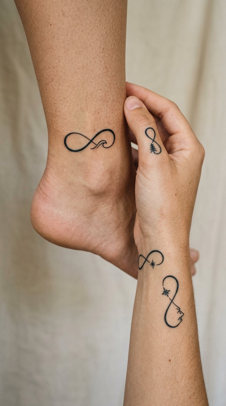 Four Infinity Loop Symbols