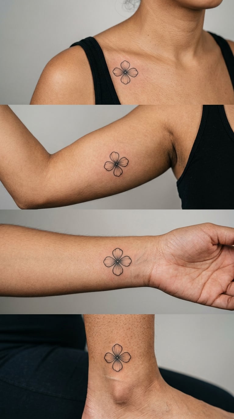 Matching Four-Petal Flowers