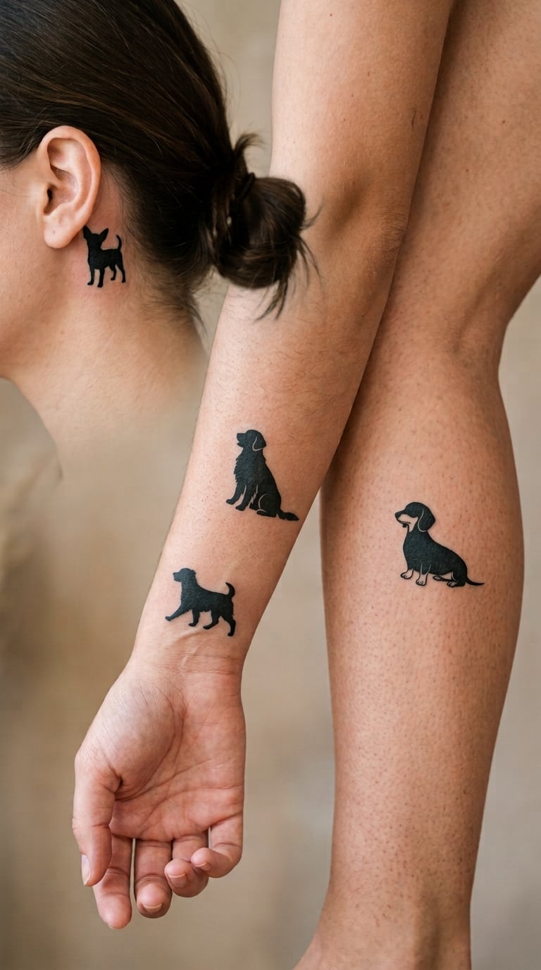 Matching Tiny Dog Silhouettes