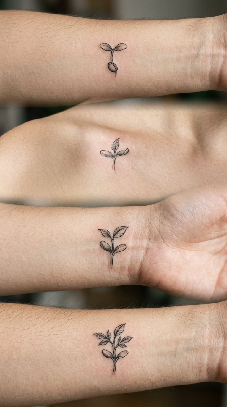 Four Little Sprout Tattoos