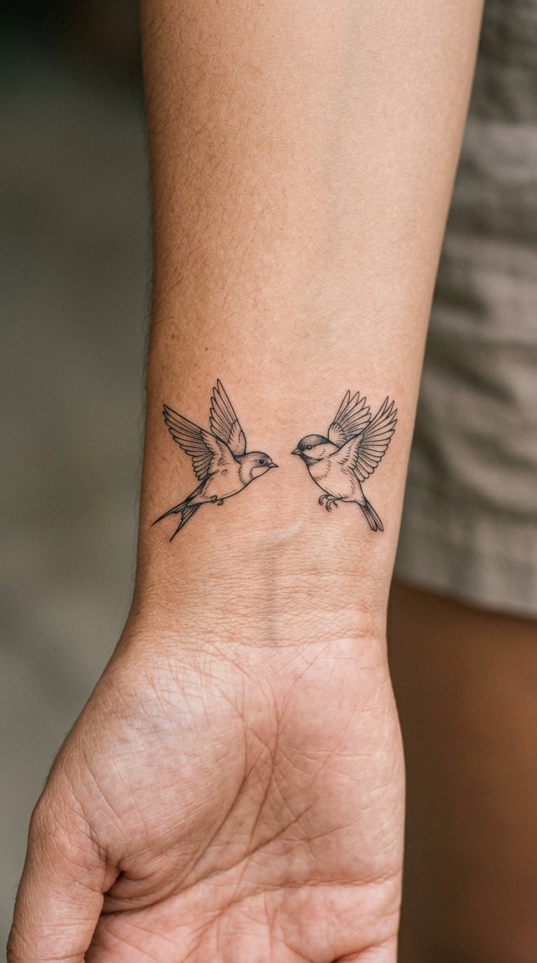 Fine-Line Birds in Flight