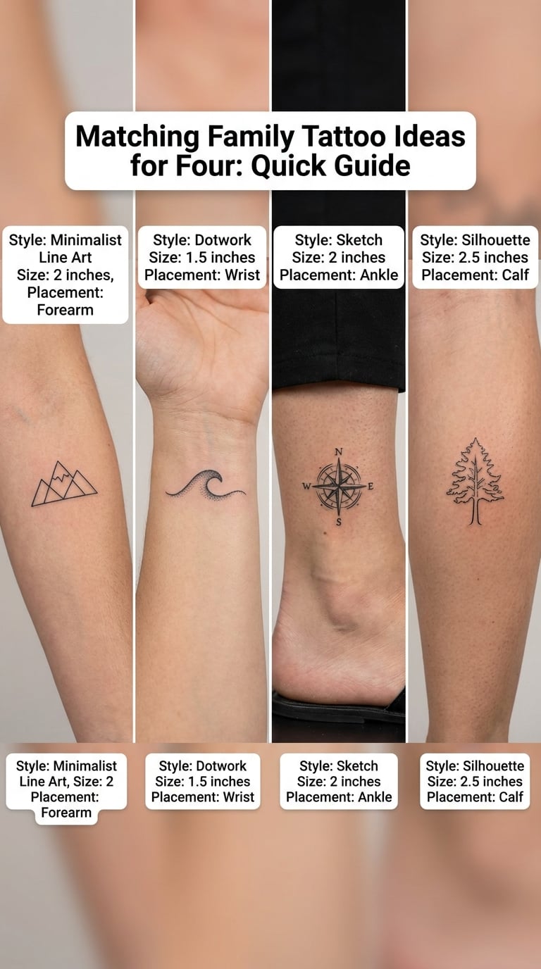 Matching Family Tattoo Ideas for Four: Quick Guide