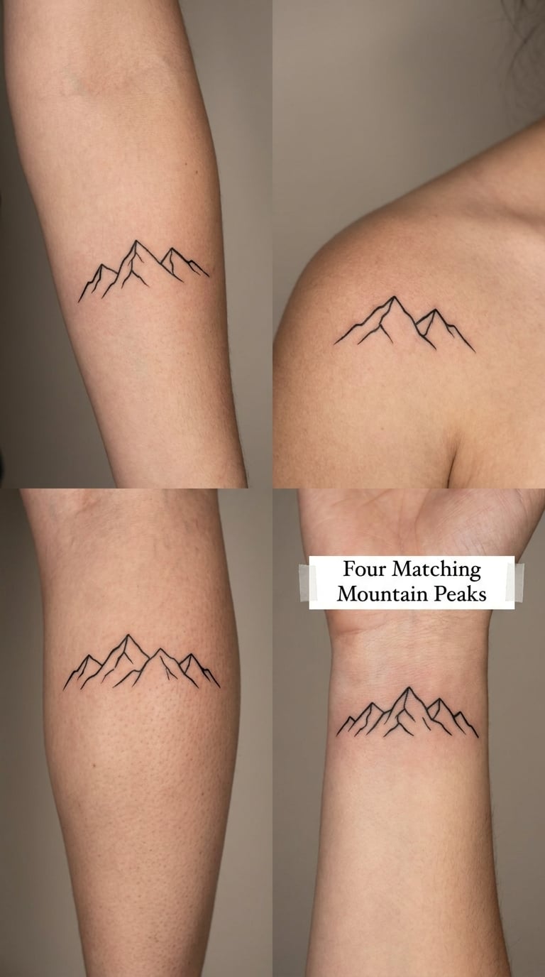 Four Matching Mountain Peaks