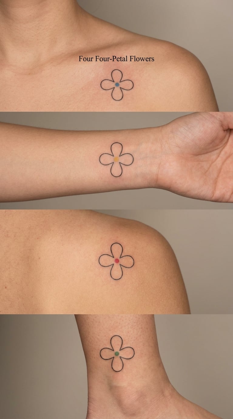Four Four-Petal Flowers