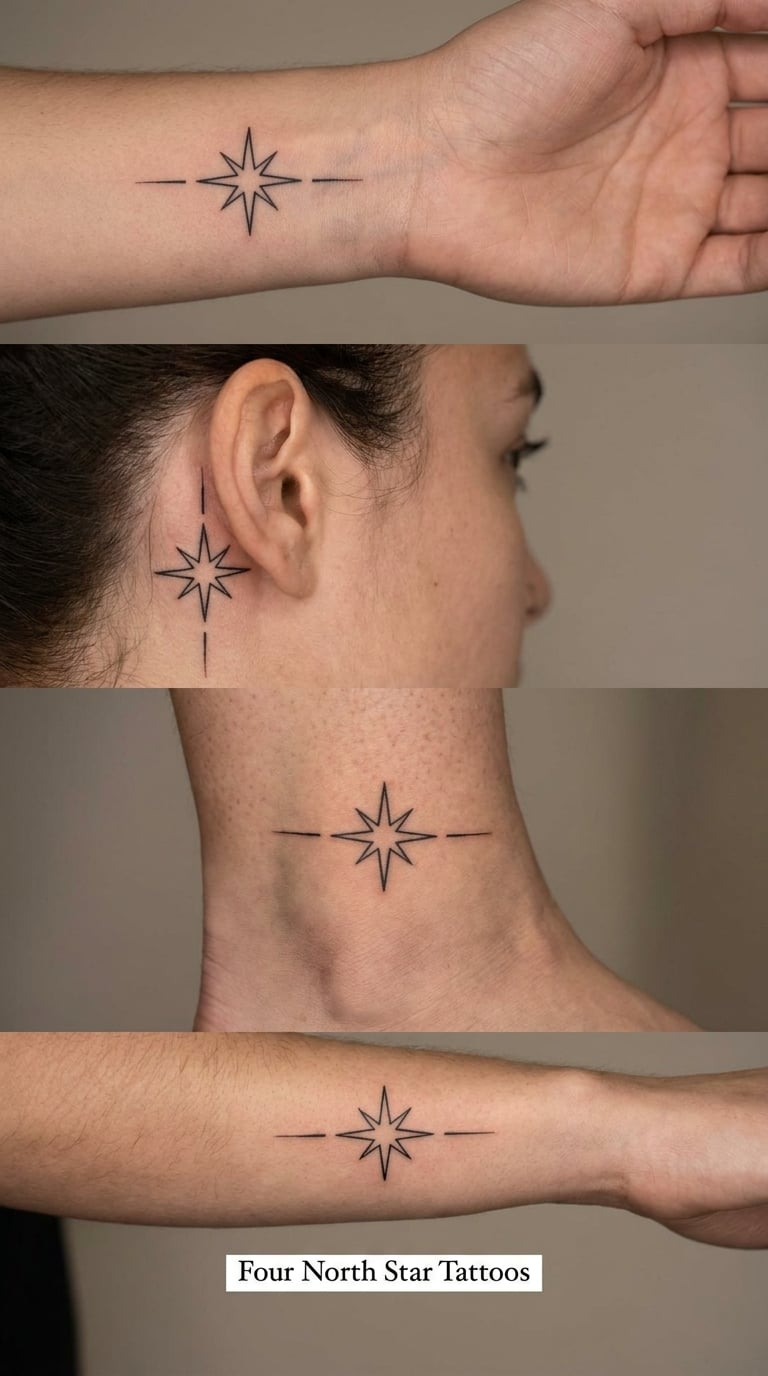 Four North Star Tattoos