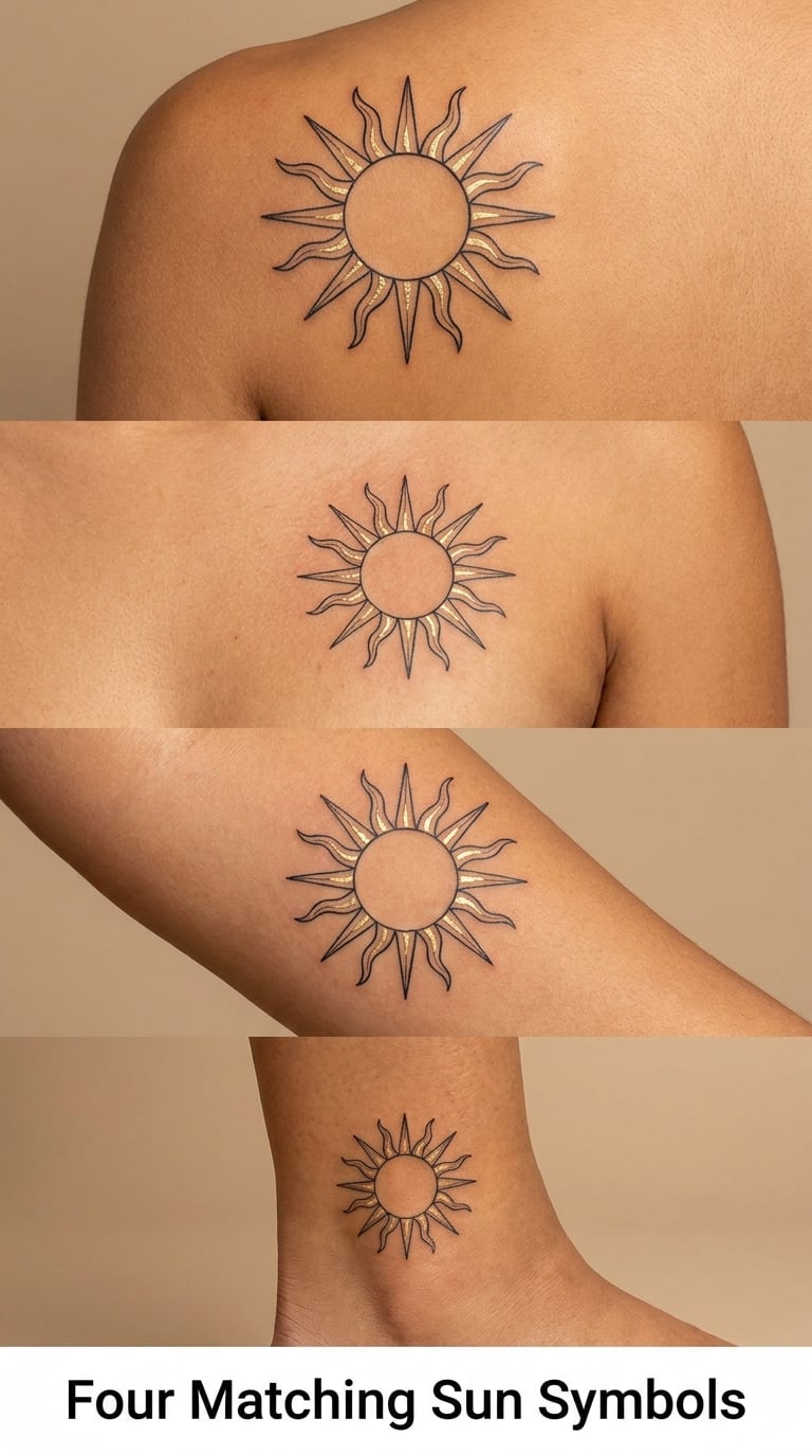 Four Matching Sun Symbols