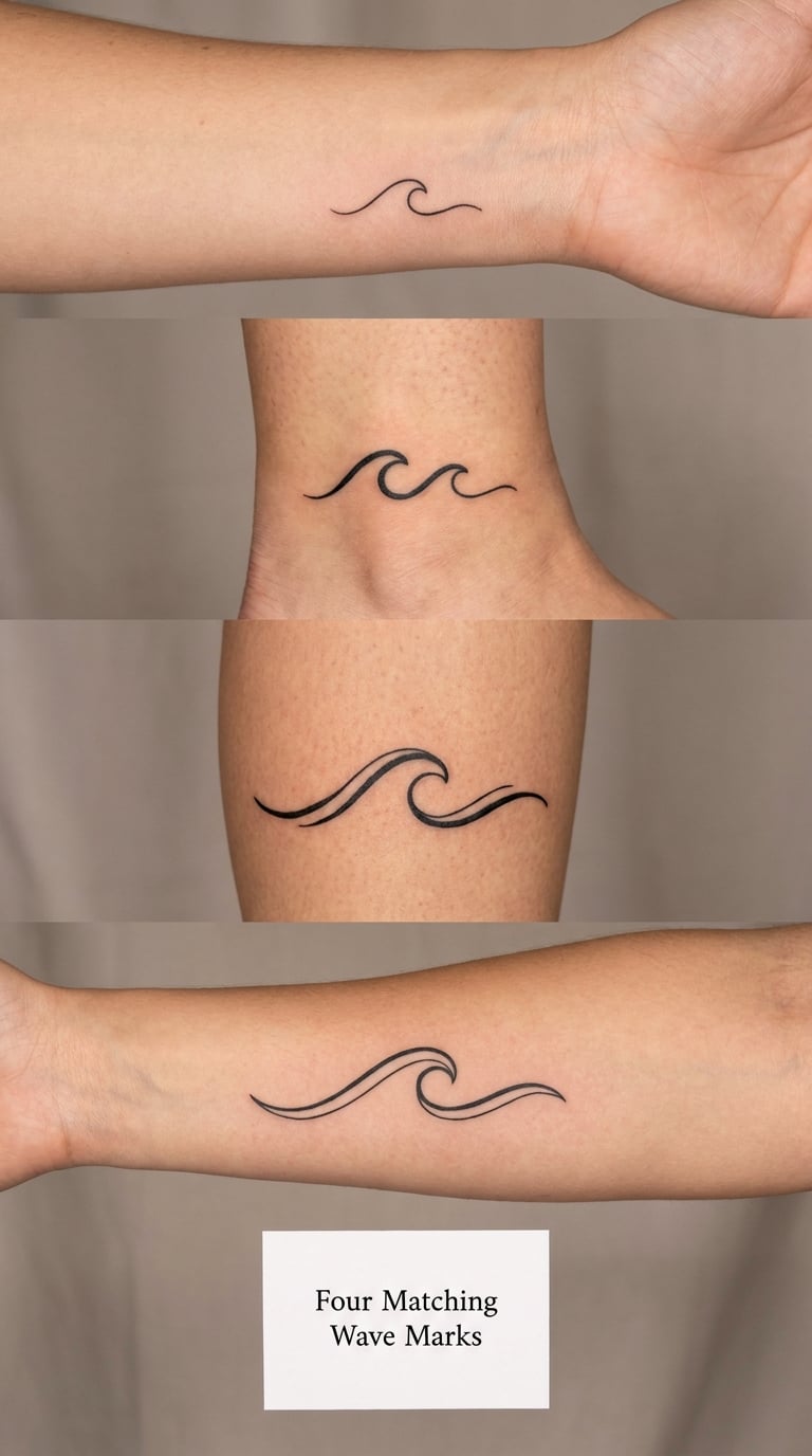 Four Matching Wave Marks
