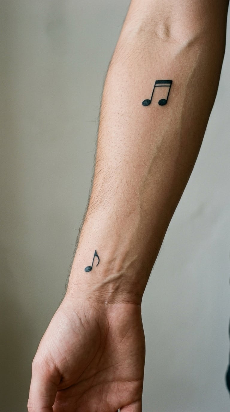 Matching Musical Notes Tattoos