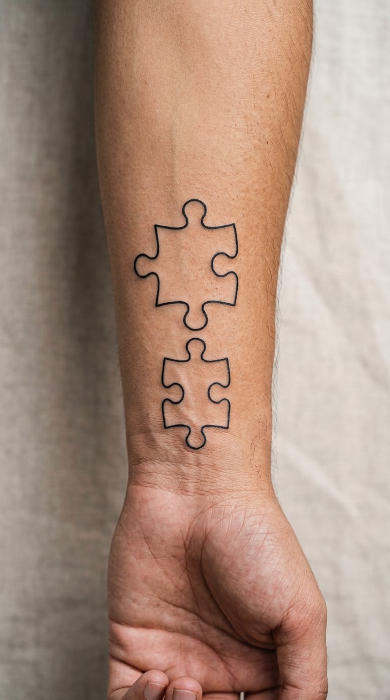 Matching Puzzle Piece Tattoos
