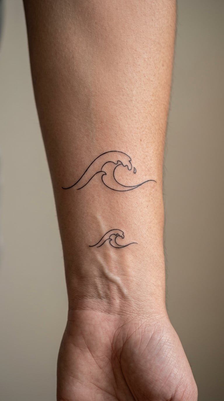Matching Wave Tattoos