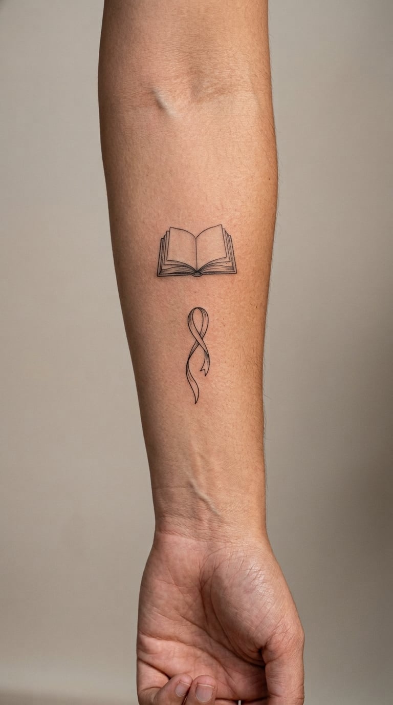 Tiny Open Book and Bookmark