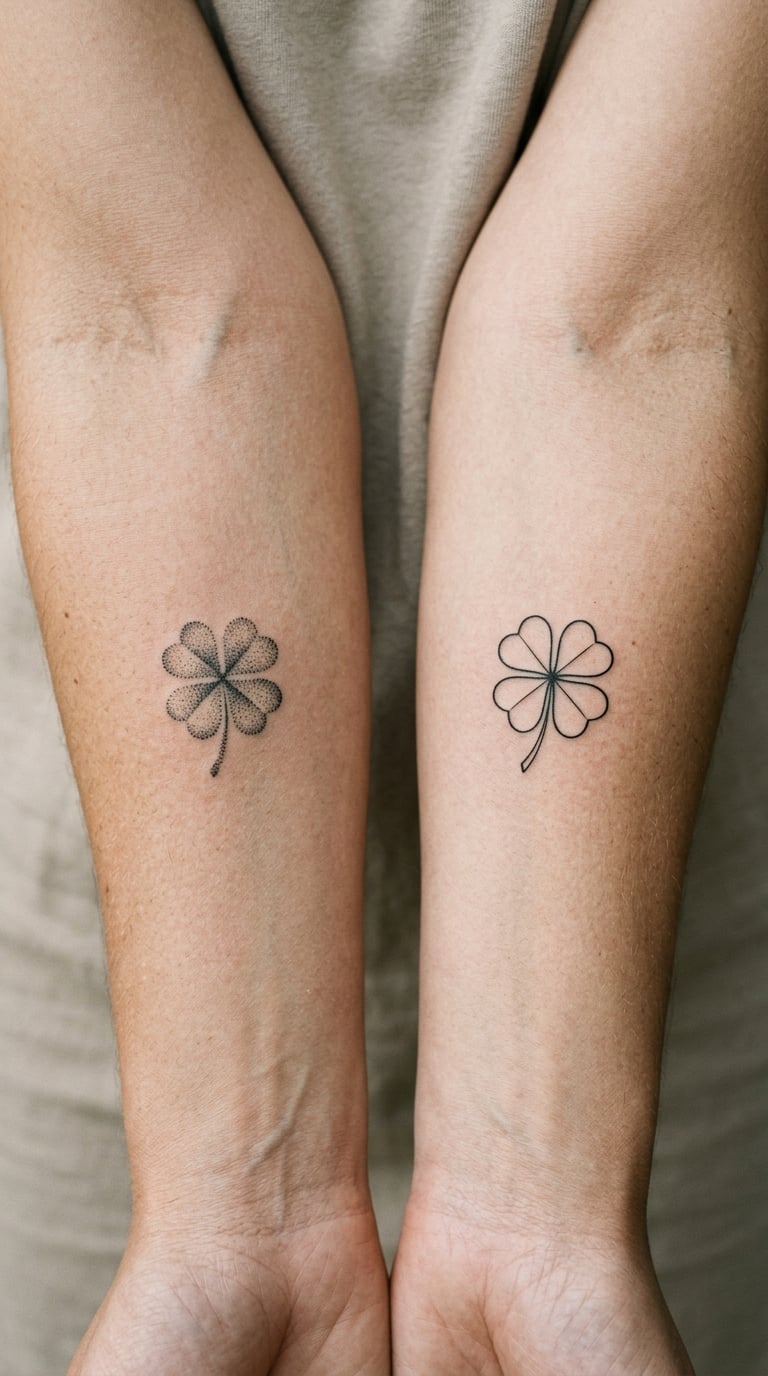 Shared Four-Leaf Clover Pair