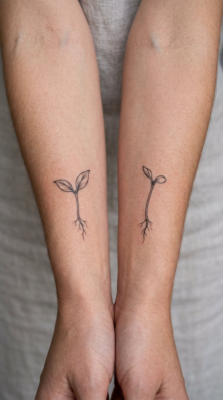 Two Tiny Sprouting Plants