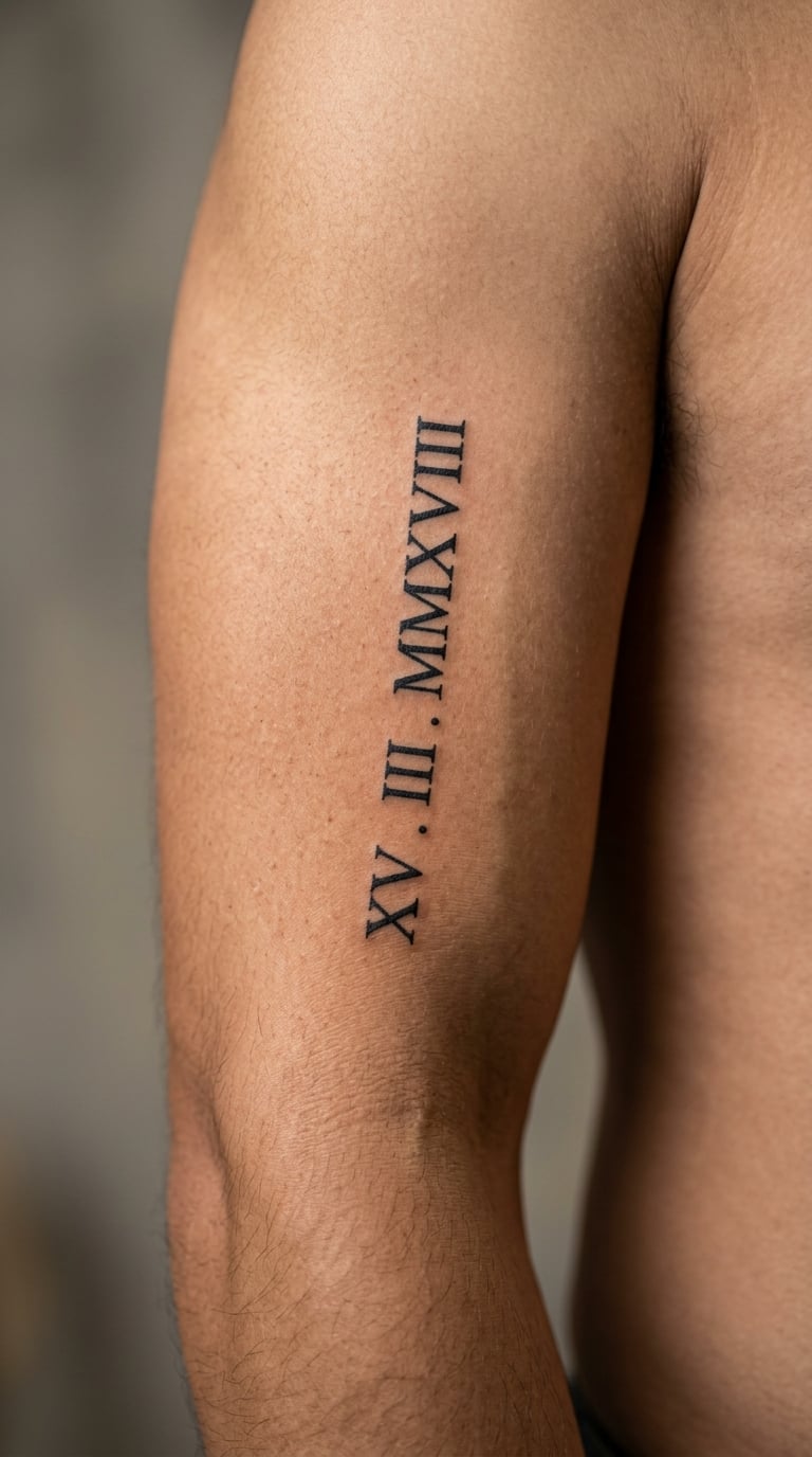 Roman Numeral Date on the Inner Bicep