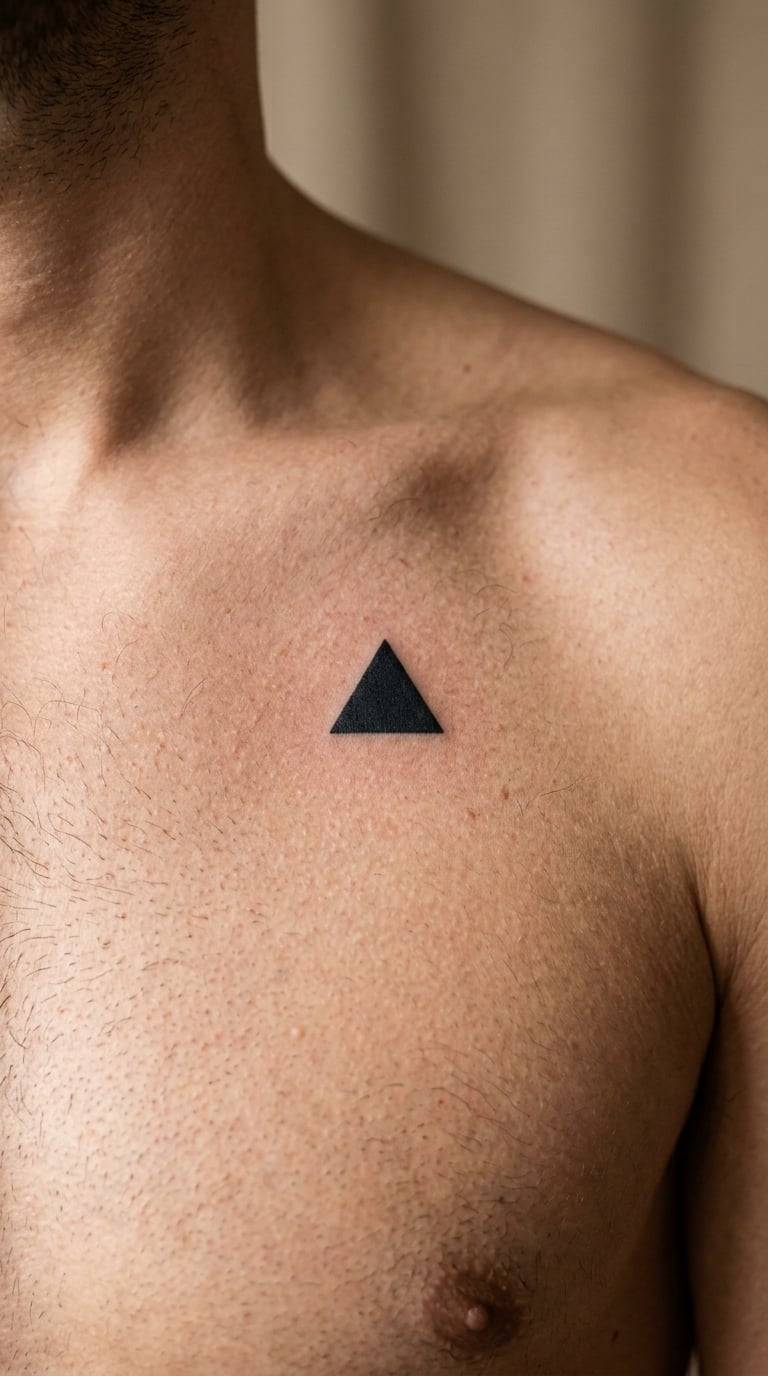 Solid Black Triangle on the Upper Chest