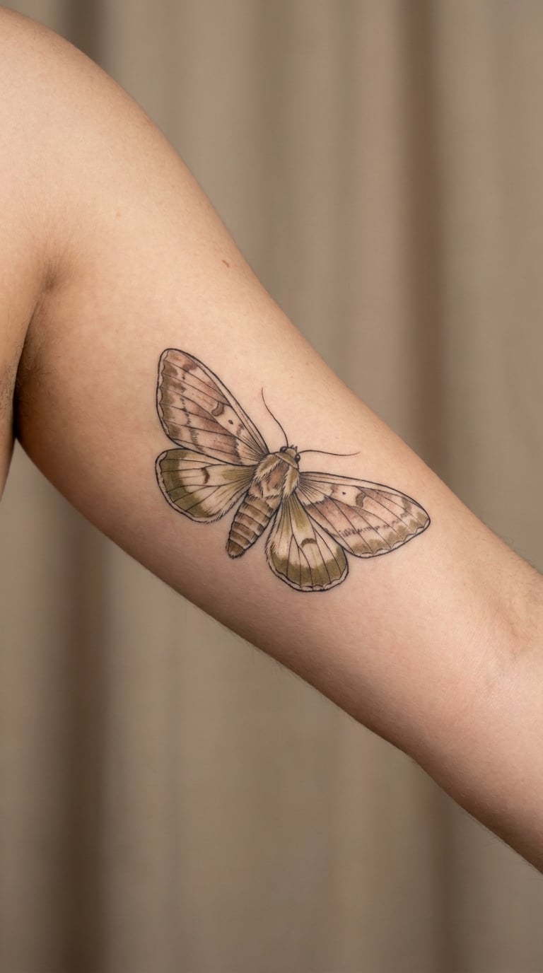 Vintage Field-Guide Moth Plate on the Biceps