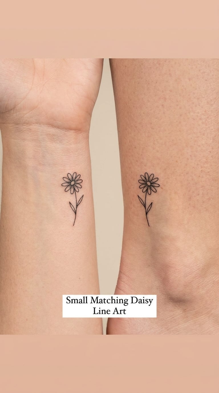 Small Matching Daisy Line Art