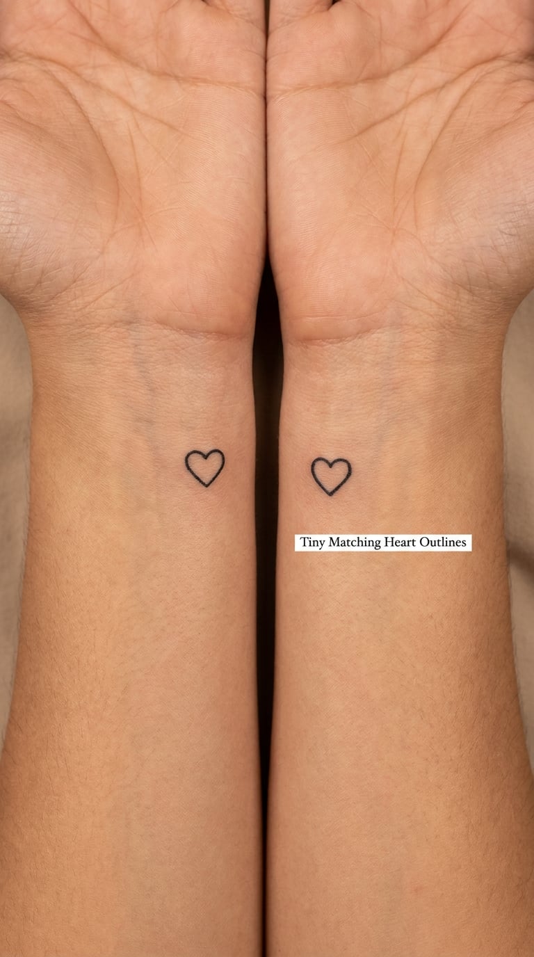 Tiny Matching Heart Outlines