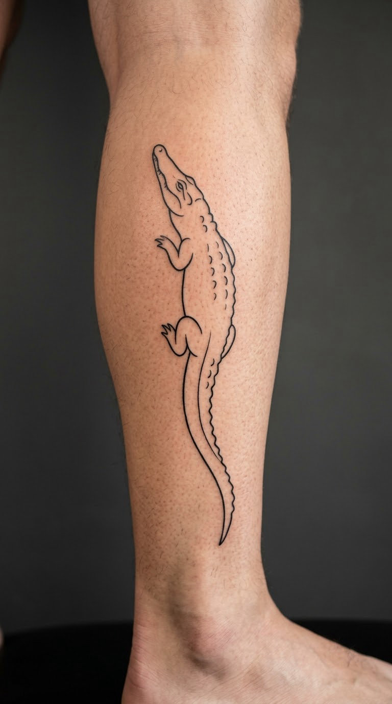 Everglades Alligator Minimal Outline
