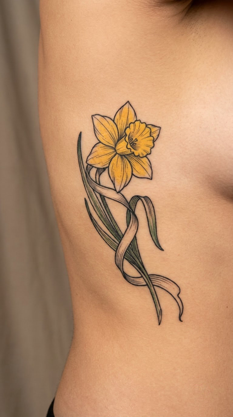Daffodil and Ribbon on the Rib