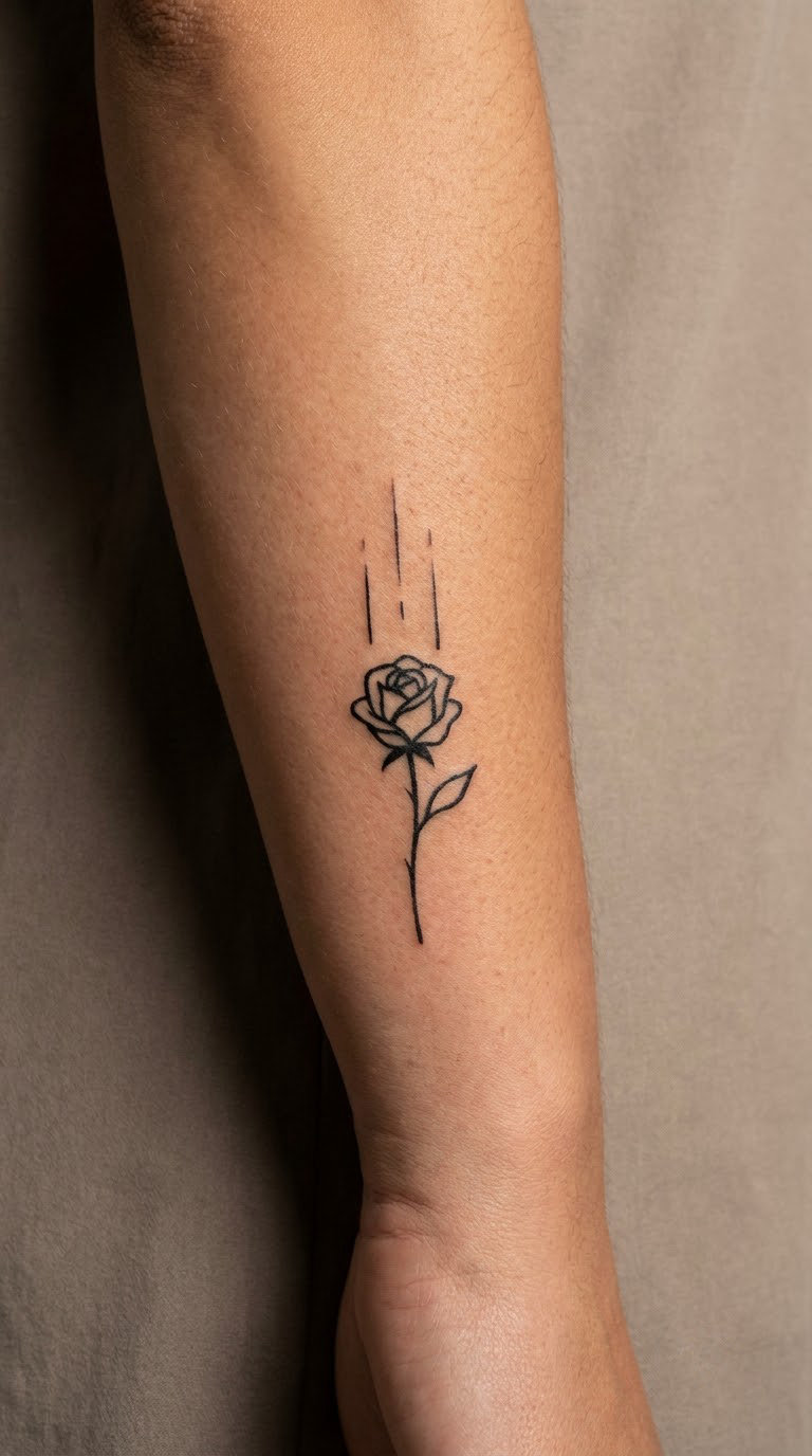 Minimal Rose and Rainfall