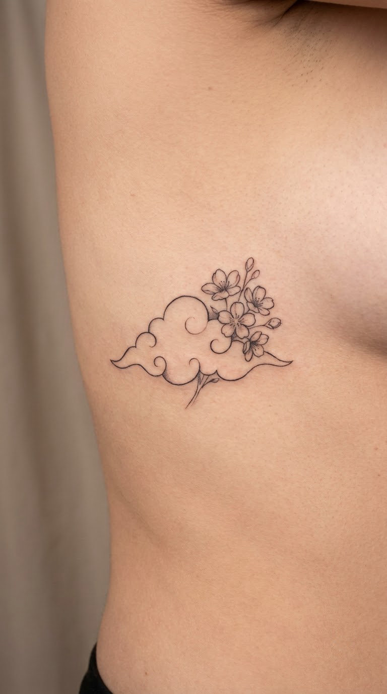 Minimal Negative-Space Cloud and Bloom