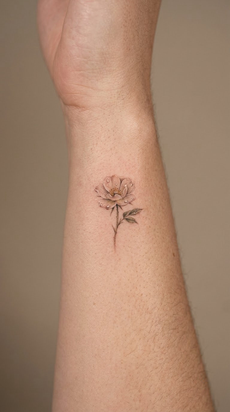 Micro-Realism Wet Flower