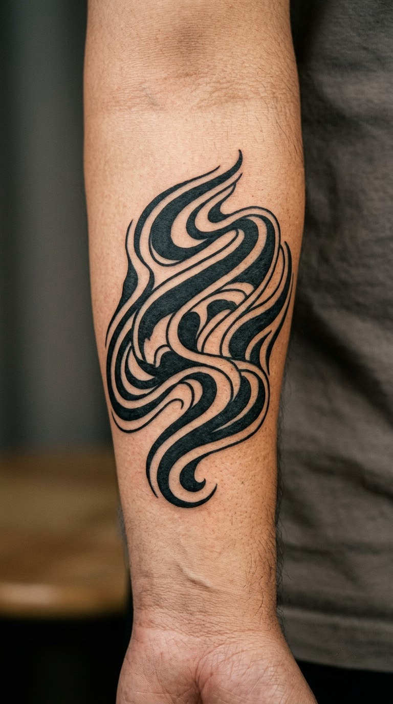 Traditional Black Aurora Swirls