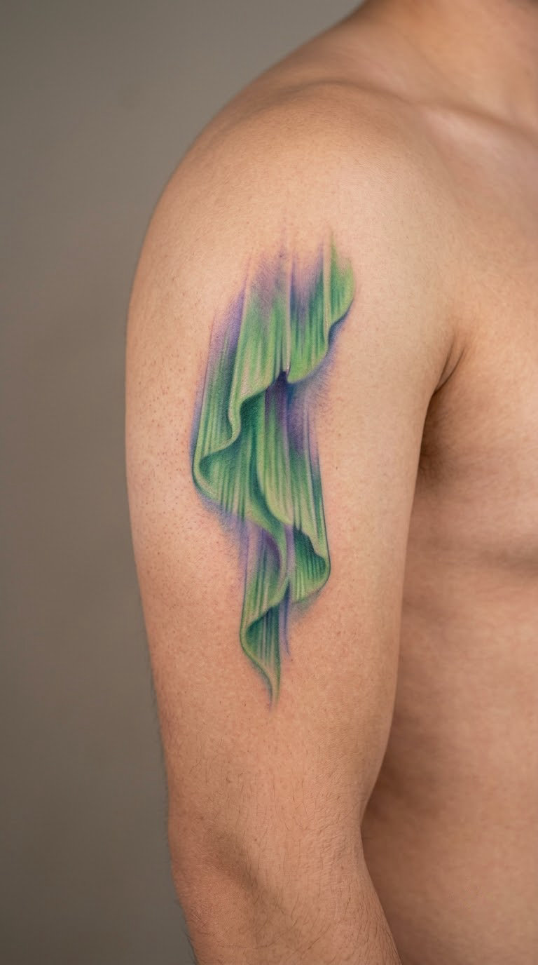 Green Curtain of Light on the Upper Arm