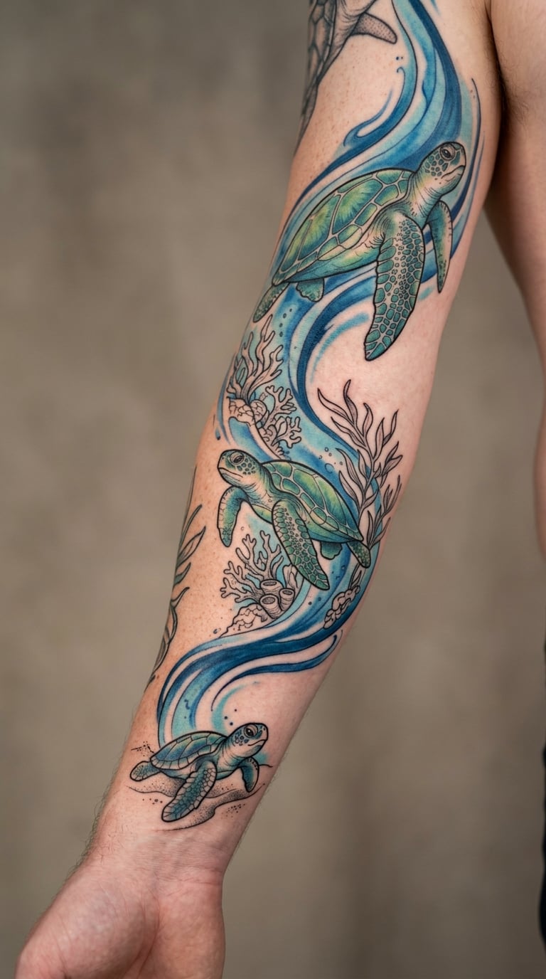 Sea Turtle Hatchling Life-Cycle Sleeve