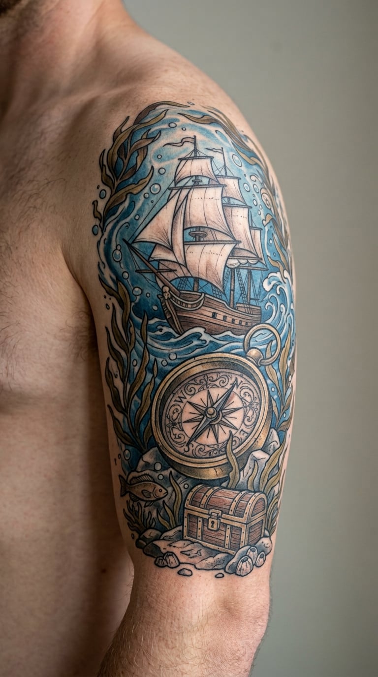 Sunken Ship and Treasure Sleeve