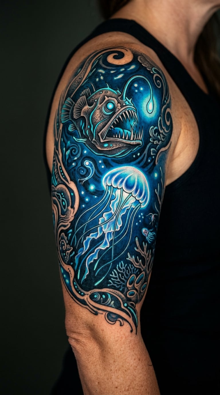 Bioluminescent Deep-Sea Sleeve