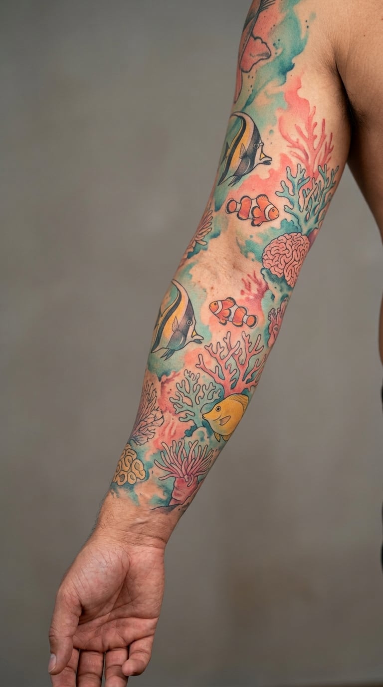 Watercolour Reef Sleeve
