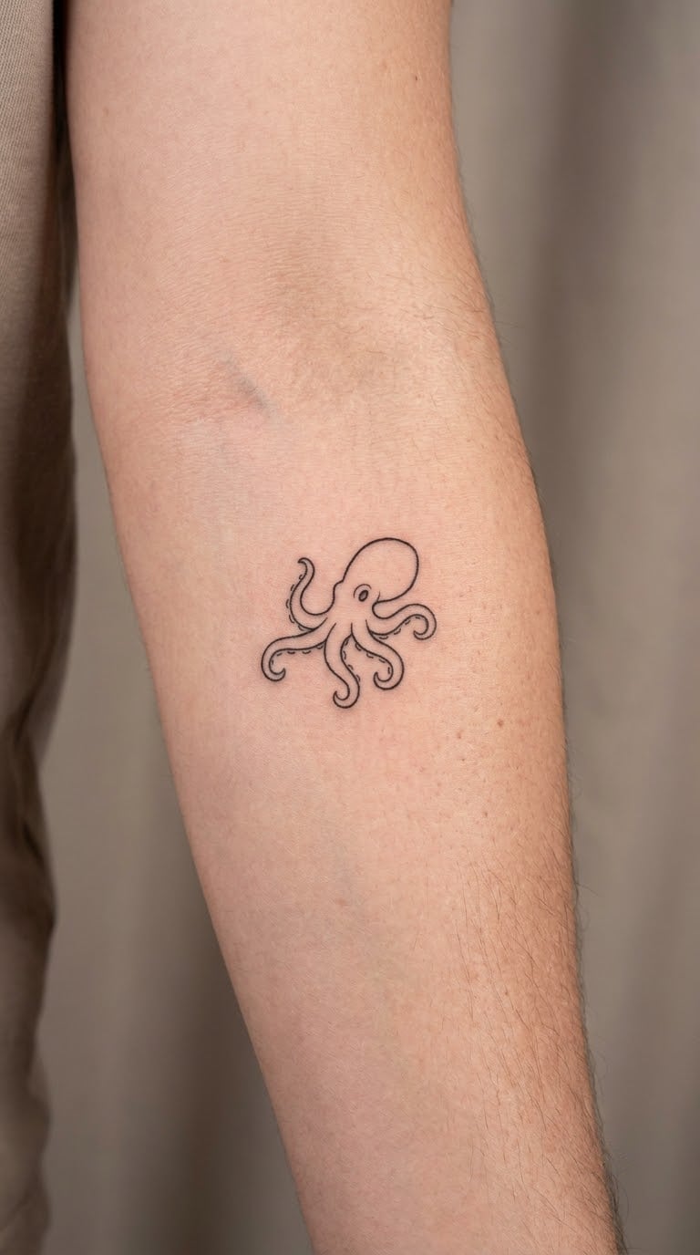 Minimalist Single-Tentacle Octopus