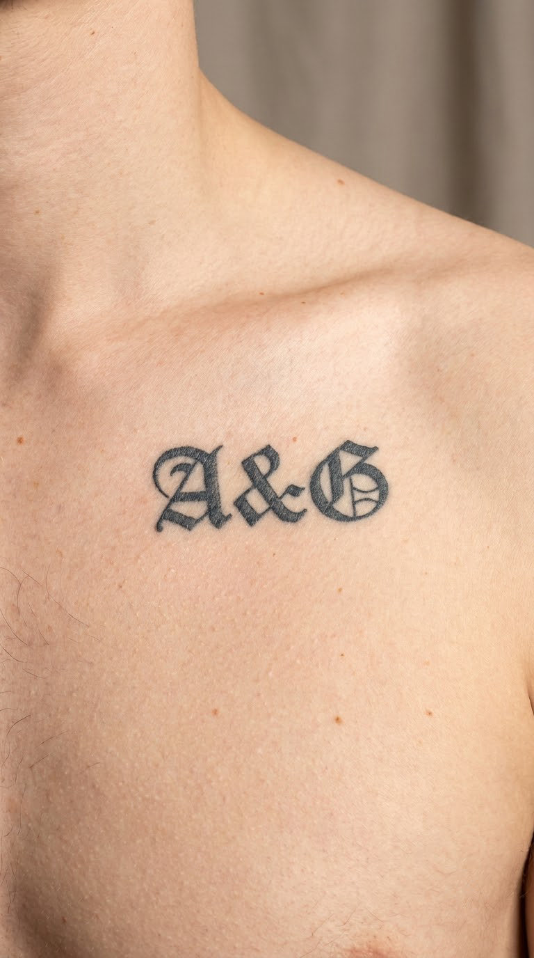 Chest Monogram with Gothic Flourish