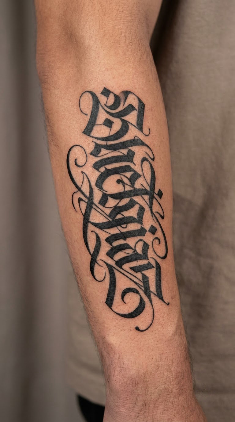 Steady and Strong Blackletter Phrase